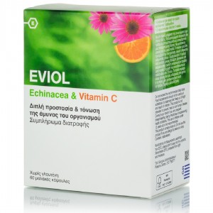 Eviol Echinacea & Vitamin C Συμπλήρωμα Διατροφής Με Εχινάκεια & Βιταμίνη C 60caps