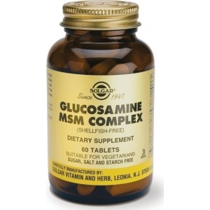 Solgar MetaFlex LITE Glucosamine MSM Complex για τις Αρθρώσεις (Χωρίς Οστρακοειδή - Κατάλληλο για Φυτοφάγους), 60tabs