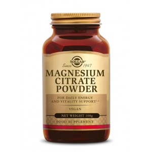 Solgar Magnesium Citrate Powder 108gr - Συμπλήρωμα Διατροφής Mε Κιτρικό Μαγνήσιο Σε Σκόνη