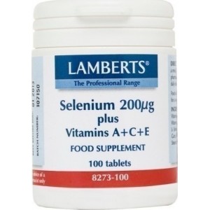 Lamberts Selenium 200μg plus Βιταμίνες A+C+E, 100 ταμπλέτες