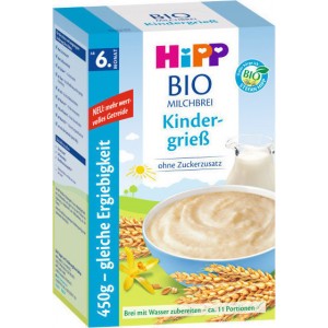 Hipp Βρεφική Κρέμα Bio Φαρίν Λακτέ Δημητριακά με Γάλα & Σιμιγδάλι 6m+ 450gr