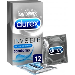 Durex Invisible Extra Λεπτά Extra Ευαίσθητα Προφυλακτικά, 12τεμ