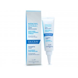 Ducray Keracnyl Glycolic+ 24ωρη Ενυδατική Κρέμα Προσώπου Ημέρας για Λιπαρές Επιδερμίδες κατά της Ακμής 30ml