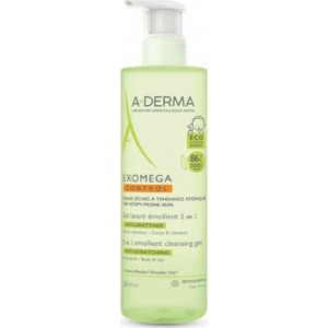 Aderma Exomega Control Emollient Cleansing Gel 2 in 1 με Αντλία 500ml