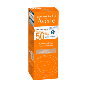 Avene Αντηλιακή Κρέμα Προσώπου για Ξηρό & Ευαίσθητο Δέρμα Με Χρώμα SPF 50+ HEV Eau Thermale Cream Tinted 50ml
