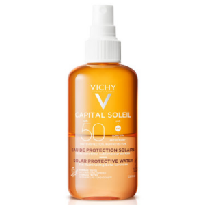 Vichy Capital Soleil Solar Protective Water SPF50 Αντιηλιακό Νερό Υψηλής Προστασίας με Β-Καροτένιο για Λαμπερό Μαύρισμα 200ml