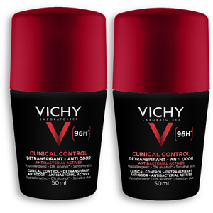 Vichy Promo Homme Clinical Control 96h Ανδρικό Αποσμητικό Roll-On 2x50ml