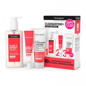 Neutrogena Clear & Defend+ Σετ Περιποίησης για Ενυδάτωση & Κατά της Ακμής 3τμχ