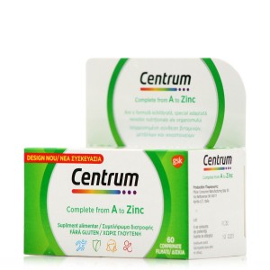 Centrum Complete From A to Zinc (60tabs) - Πολυβιταμίνη για Ενέργεια & Υποστήριξη του Οργανισμού, Βιταμίνη για Ενέργεια & Δέρμα 60 ταμπλέτες