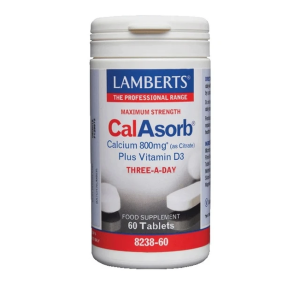 Lamberts Maximum Strength CalAsorb Calcium (as Citrate) Plus Vitamin D3 800mg 60 ταμπλέτες