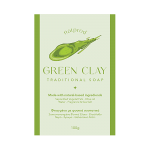 Natprod Πράσινη Άργιλος Παραδοσιακό Σαπούνι 100gr