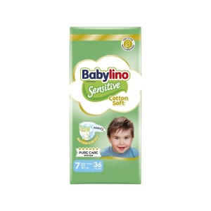 Babylino Sensitive Cotton Soft Πάνες με Αυτοκόλλητο No. 7 για 15+kg 36τμχ