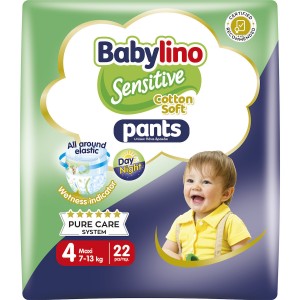 Babylino Sensitive Cotton Soft Pants Πάνες Βρακάκι No. 4 για 7-13kg 22τμχ