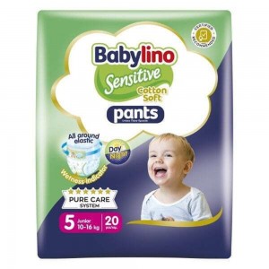 Babylino Sensitive Cotton Soft Pants Πάνες Βρακάκι No. 5 για 10-16kg 20τμχ