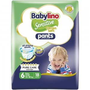 Babylino Sensitive Cotton Soft Pants Πάνες Βρακάκι No. 6 για 13-18kg 18τμχ