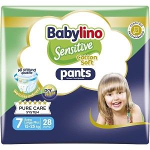 Babylino Sensitive Cotton Soft Pants Πάνες Βρακάκι No. 7 για 15-25kg 28τμχ
