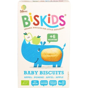 Belkorn Biskids Biscuits - Μπισκότα με Χυμό Μήλου Χωρίς Ζάχαρη 150gr για 6+ μηνών 12τμχe 6m+, 120g