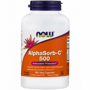Now Foods AlphaSorb-C 500 Βιταμίνη για Ενέργεια & Ανοσοποιητικό 500mg 180 φυτικές κάψουλες