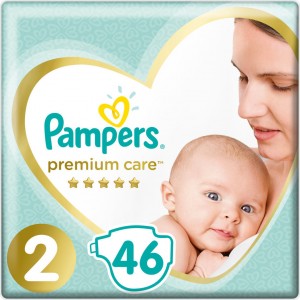 Pampers Πάνες με Αυτοκόλλητο Premium Care No. 2 για 4-8kg 46τμχ