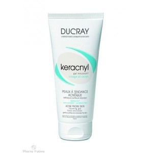Ducray Keracnyl Foaming Gel for Face & Body - Oily or Acne Prone Skin 200ml