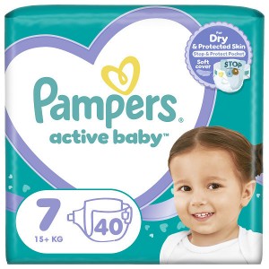 Pampers Active Baby Πάνες Μέγεθος 7 (15+ kg) 40 πάνες