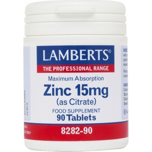 Lamberts Zinc Citrate 15mg Συμπλήρωμα Ψευδάργυρου, 90 tabs